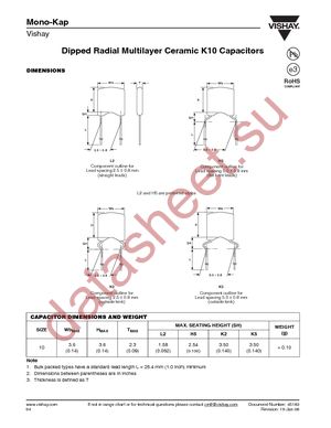 K331J15C0GF53L2 datasheet  